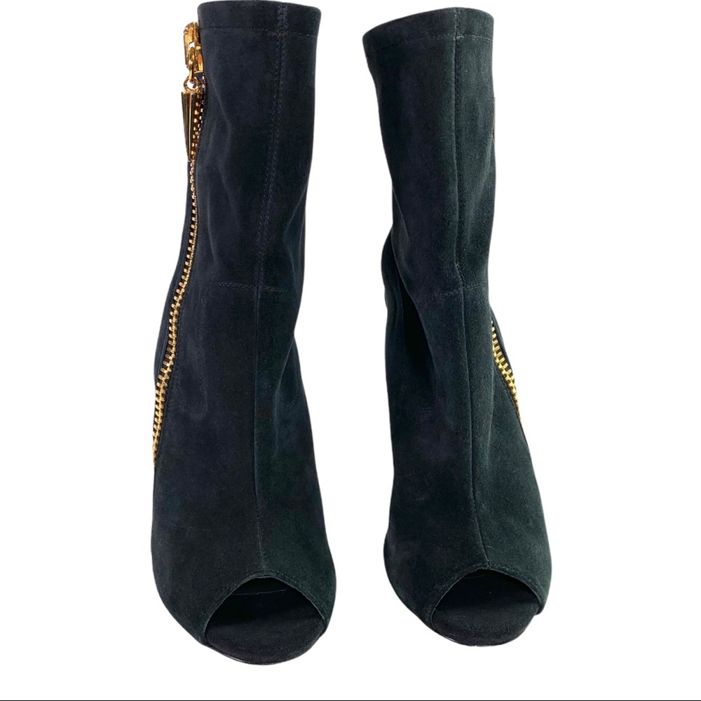 Giuseppe Zanotti Alien Boots Booties Black Suede Open Toe Cut Out - Picture 3 of 13